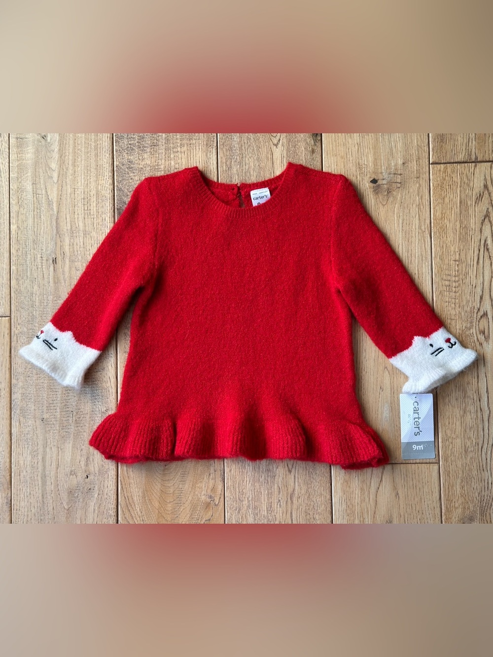 NEW Carter’s Red Cat Sleeve Sweater size 9 Months